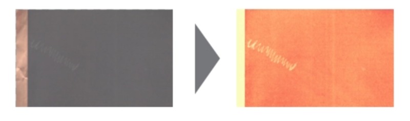 Specim工業(yè)高光譜相機(jī)檢測涂層上的劃痕，涂層劃傷缺陷可視化